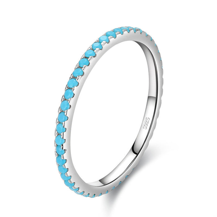 S925 Sterling Silver Turquoise Ring for Women – Minimalist Fine Jewelry