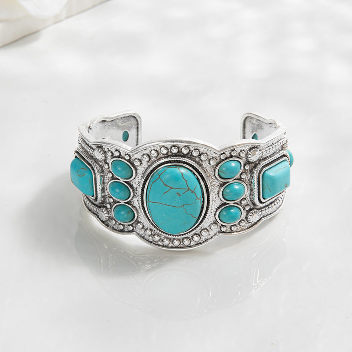 Vintage Turquoise Bracelet for Women – Boho Ethnic Style Jewelry